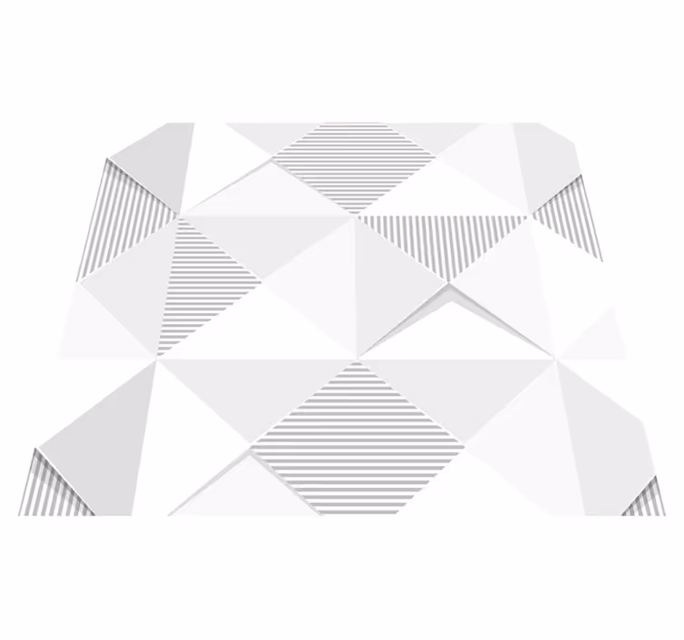 Vinylový koberec s geometrickými tvarmi 3d biele štvorce - Tenstickers