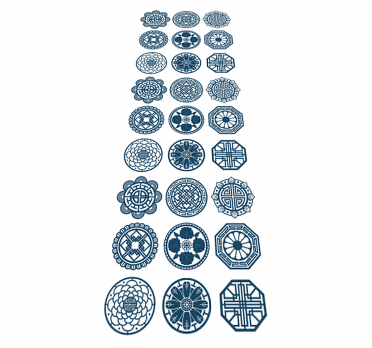 Vinylový koberec s geometrickými tvarmi kórejské vzory - Tenstickers