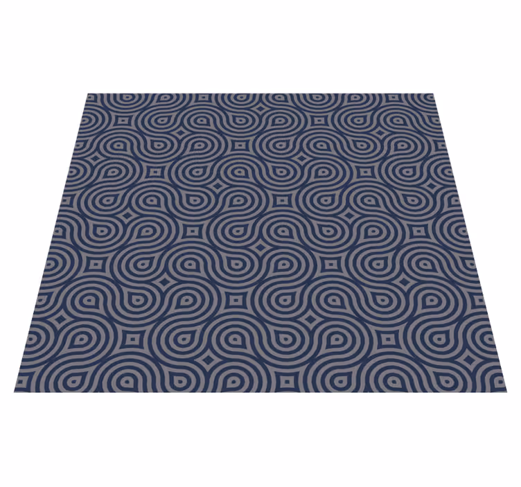 Vinylový koberec s geometrickými tvarmi modrými - Tenstickers
