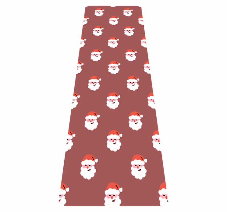 Vianočný vinylový koberec so vzorom santa clausa v červenej - Tenstickers