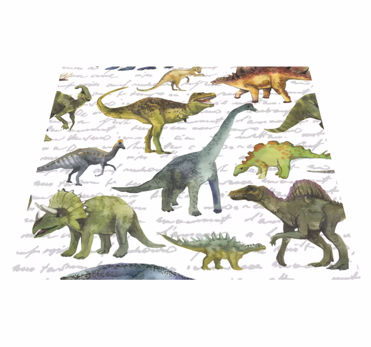 Vinylový koberec do spálne s realistickými dinosaurami - Tenstickers