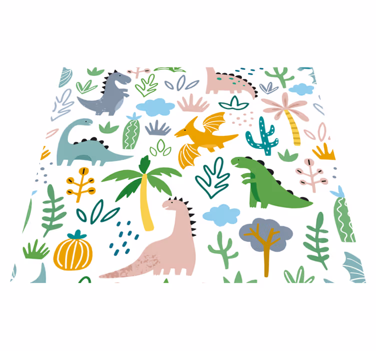 Vinylový koberec do spálne so škandinávskym juraským vzorom - Tenstickers