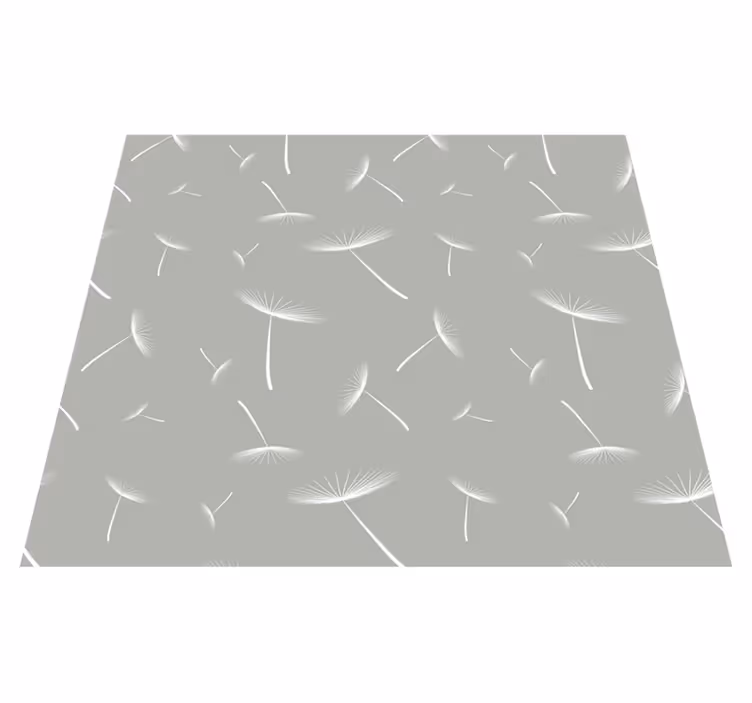 Vinylový koberec do spálne svetlošedý kvetinový - Tenstickers