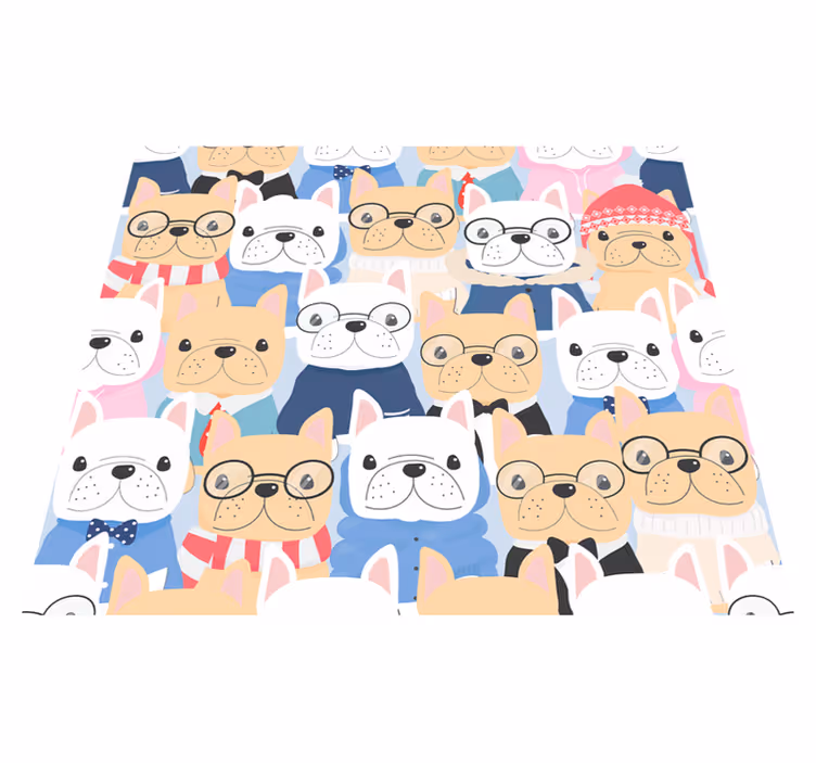 Vinylový koberec do spálne s roztomilými šteniatkami - Tenstickers