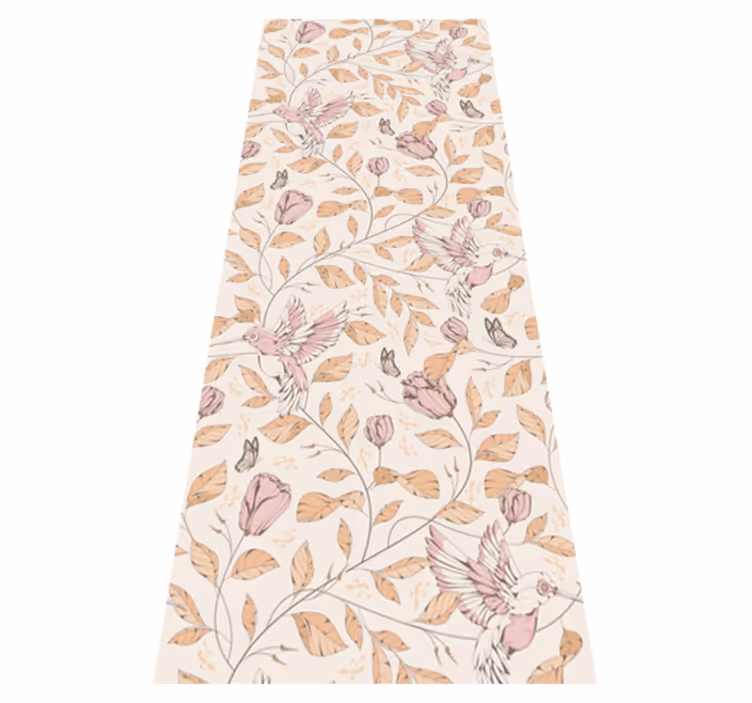 Vinylový koberec do spálne s béžovými tulipánmi - Tenstickers