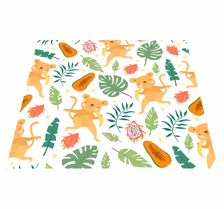 Vinylový koberec do spálne s tropickou opicou v konároch - Tenstickers