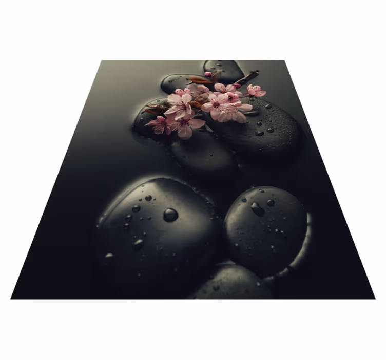 Prírodný vinylový koberec zen atmosféra s kameňom do toalety - Tenstickers