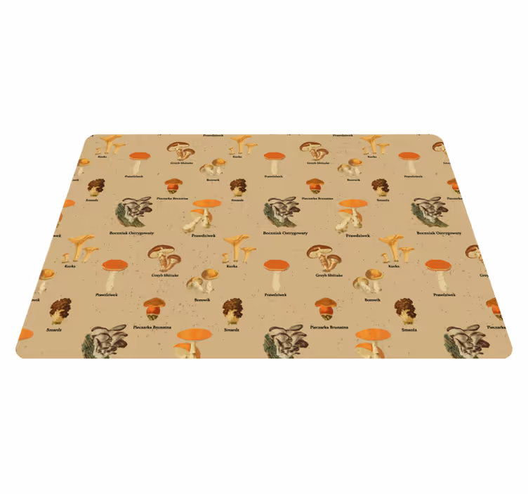 Prírodný vinylový koberec vintage hubové typy - Tenstickers