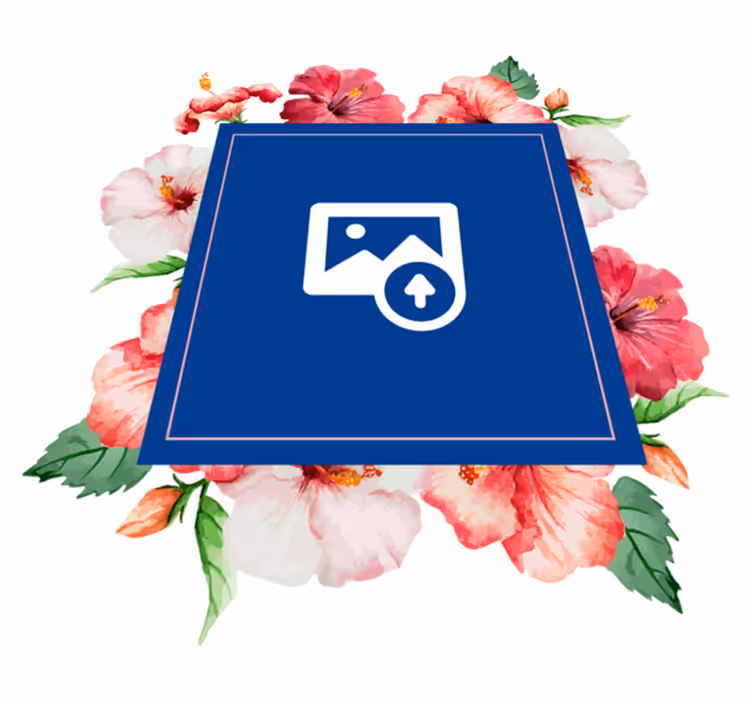 Prírodný vinylový koberec s dizajnom hibiskusu - Tenstickers