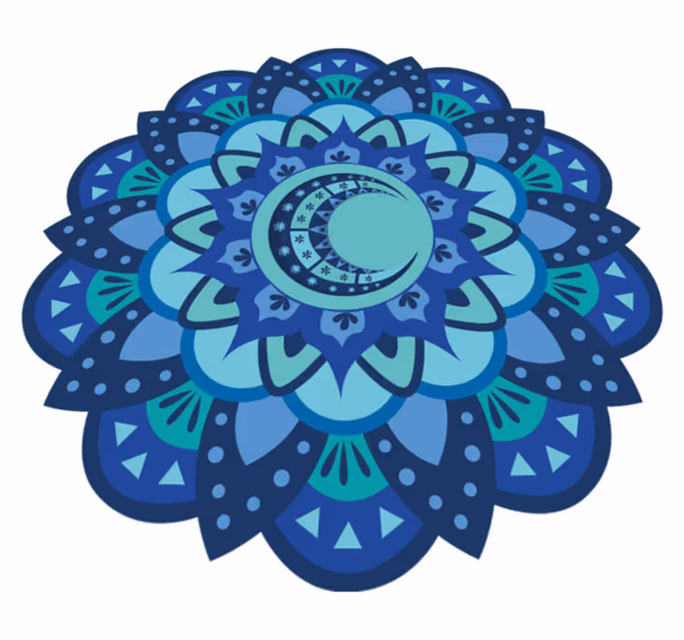 Prírodný vinylový koberec s bohatým botanickým mandalom - Tenstickers