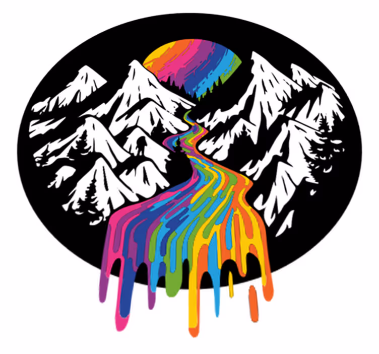 Prírodný vinylový koberec dúhová horská scenéria - Tenstickers
