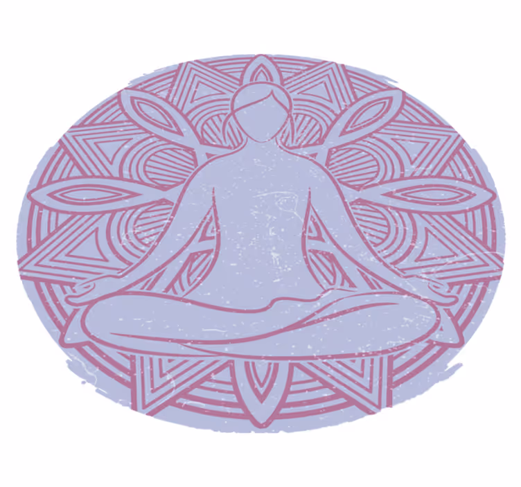 Prírodný vinylový koberec meditatívna figura mandala - Tenstickers