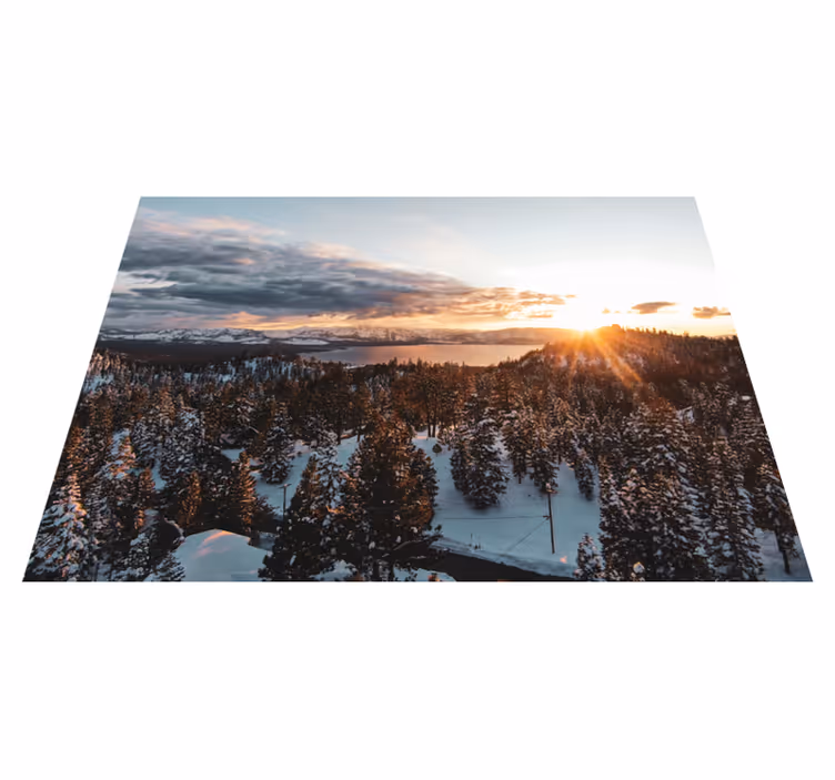 Prírodný vinylový koberec zelený lesný krajinný - Tenstickers