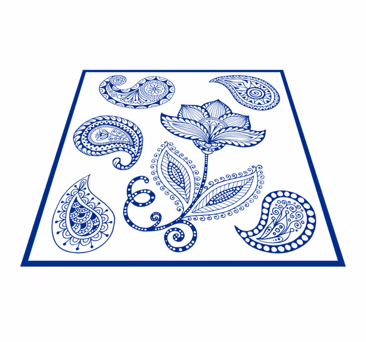 Prírodný vinylový koberec botanický paisley element - Tenstickers