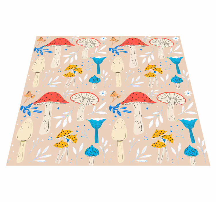 Vinylový koberec s kvetmi na béžovom pozadí - Tenstickers