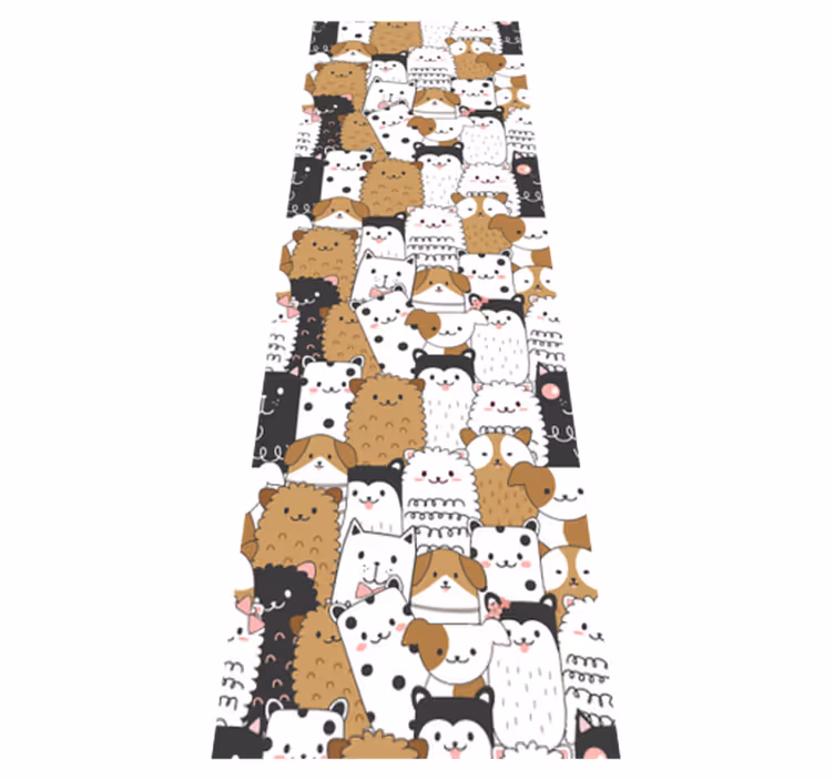Vinylový koberec do spálne s úžasnými psíkmi - Tenstickers