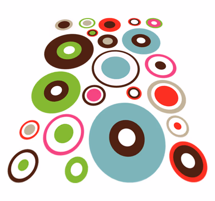 Vinylový koberec s geometrickými tvarmi jednoduché kruhy - Tenstickers