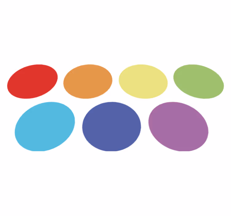 Vinylový koberec s geometrickými tvarmi dúhové veľké bodky - Tenstickers