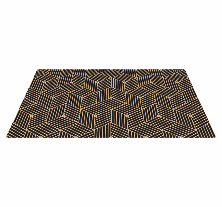 Vinylový koberec s geometrickými tvarmi zlatý dekoračný vzor - Tenstickers