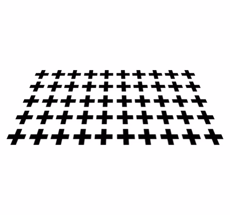 Vinylový koberec s geometrickými tvarmi čiernobiele kríže - Tenstickers
