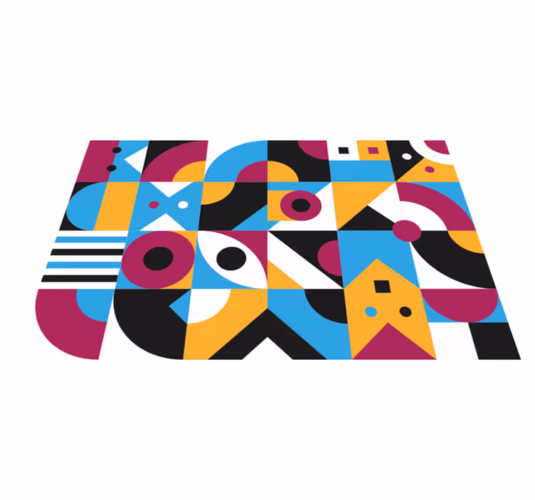 Vinylový koberec s geometrickými tvarmi v farbách - Tenstickers