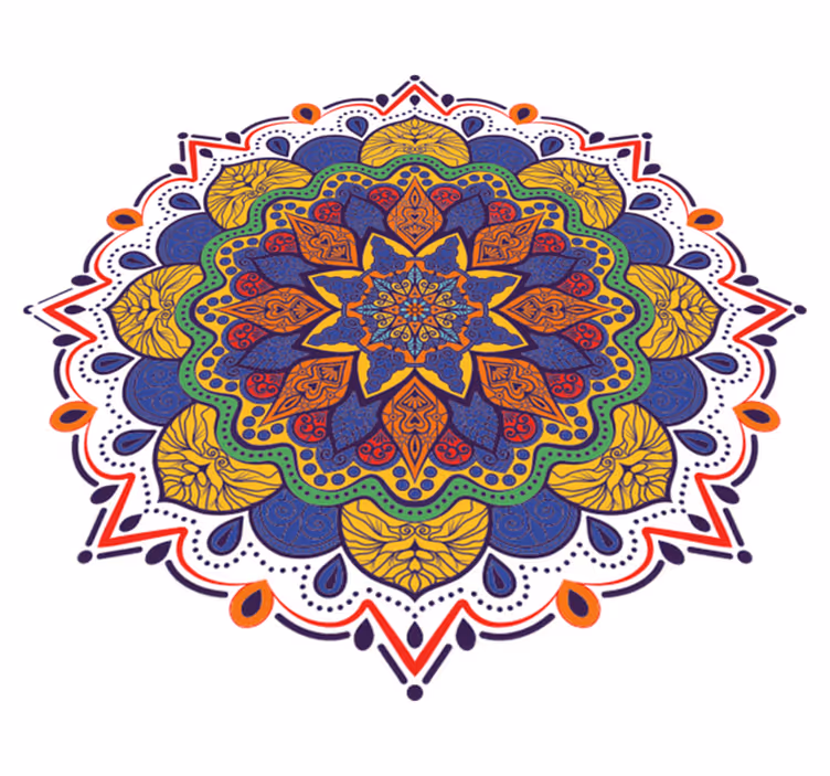 Vinylový koberec s geometrickými tvarmi kvetinová mandala - Tenstickers