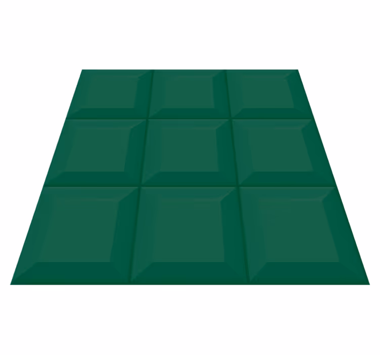 Vinylový koberec s geometrickými tvarmi zelené 3d dlaždice - Tenstickers