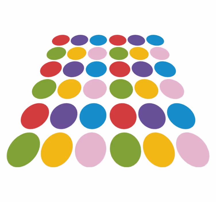 Vinylový koberec s geometrickými tvarmi farebný kruhový vzor - Tenstickers