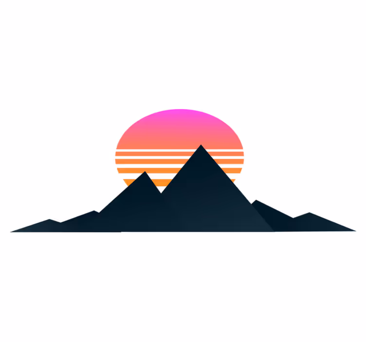 Vinylový koberec s geometrickými tvarmi horský západ slnka - Tenstickers