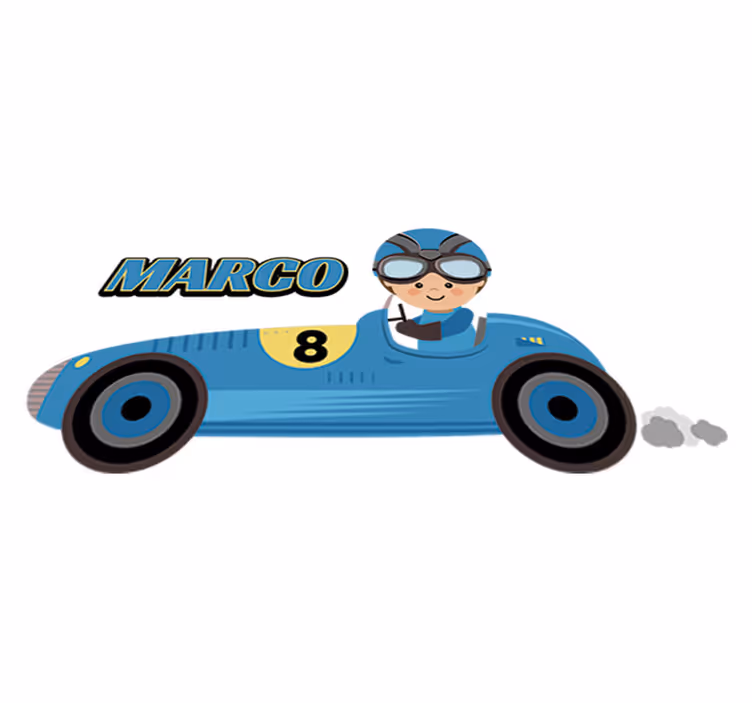 Detský vinylový koberec s menom formula 1 auta - Tenstickers