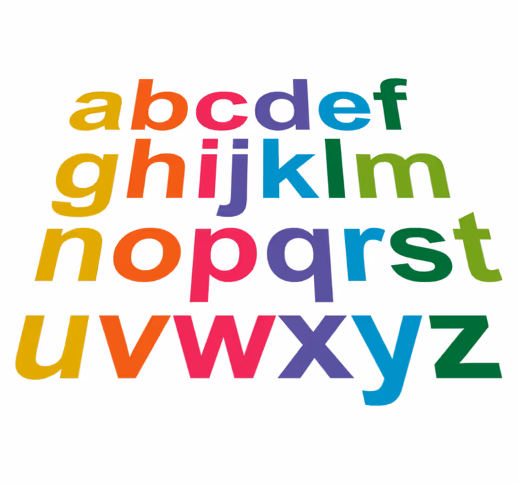 Detský vinylový koberec minimalistická farebná abeceda - Tenstickers