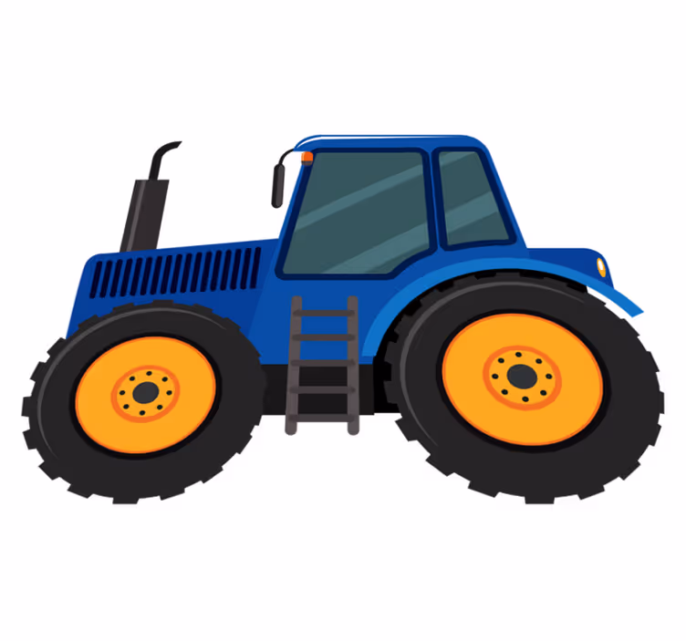 Detský vinylový koberec modrý traktor - Tenstickers