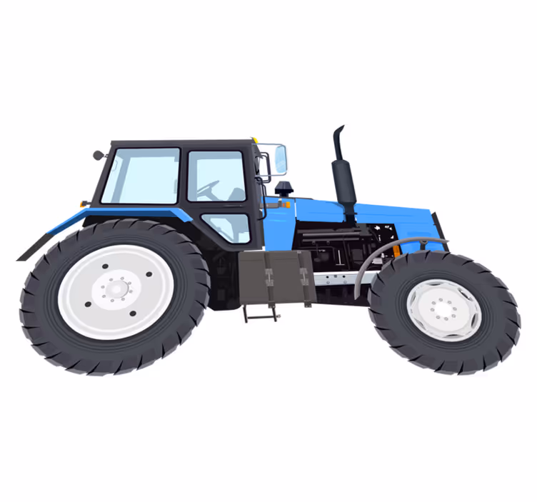 Detský vinylový koberec modrý moderný traktor - Tenstickers