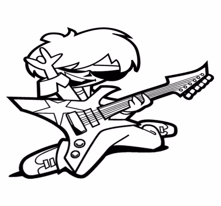 Detský vinylový koberec tínedžer s gitarou - Tenstickers