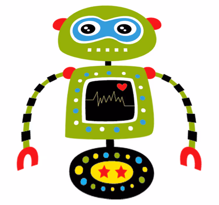 Detský vinylový koberec zelený robot - Tenstickers