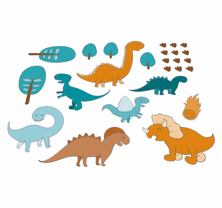 Detský vinylový koberec s dinosaurom v krajine - Tenstickers