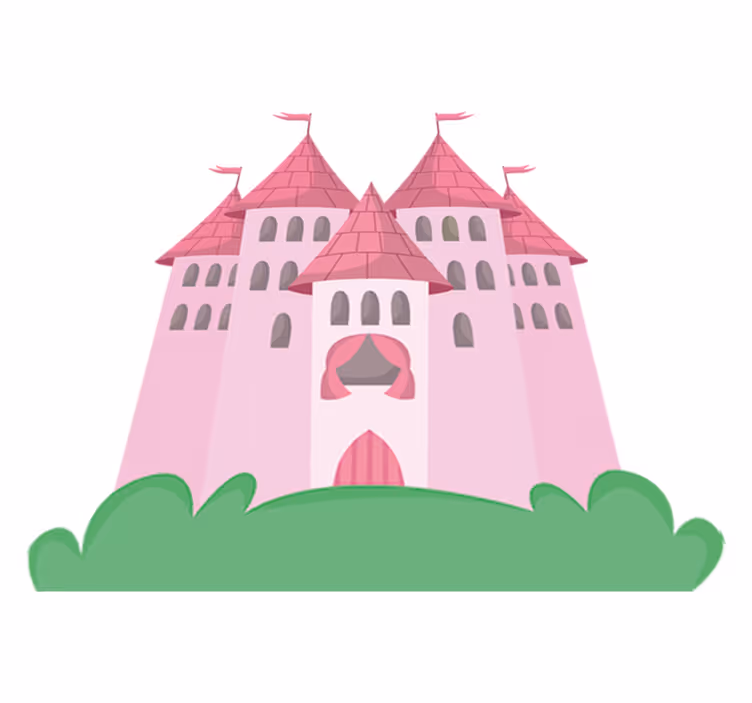 Detský vinylový koberec ružový hrad - Tenstickers
