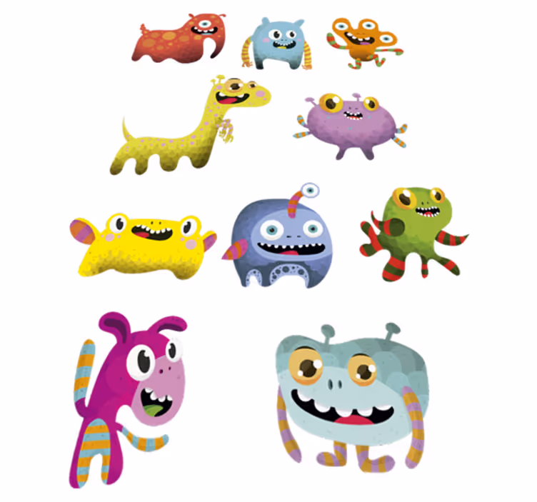 Detský vinylový koberec kolekcia monštier z vesmíru - Tenstickers