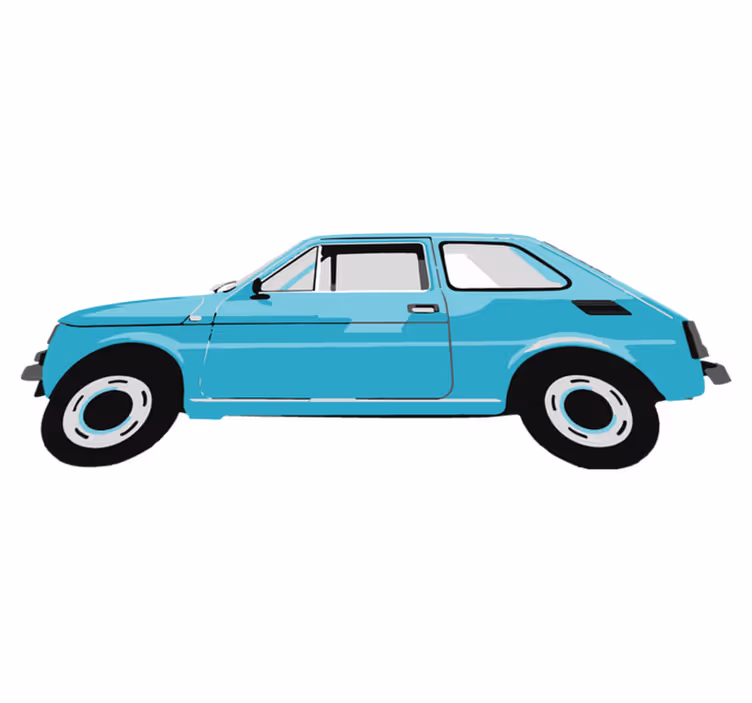Detský vinylový koberec modré vintage auto - Tenstickers