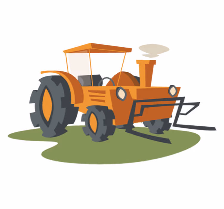 Detský vinylový koberec oranžový traktor - Tenstickers