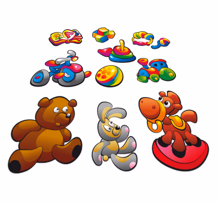 Detský vinylový koberec s nálepkami hračiek - Tenstickers