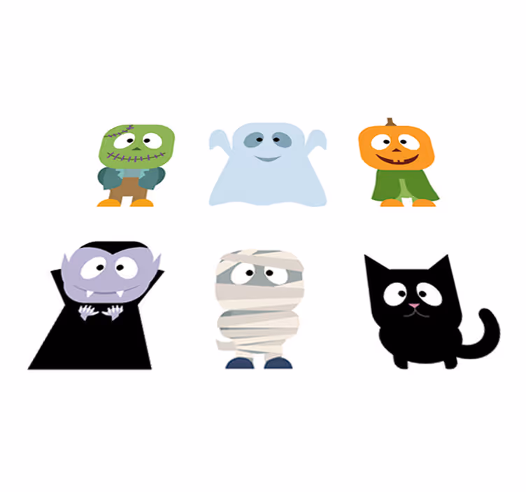 Detský vinylový koberec s halloweenskymi príšerkami - Tenstickers