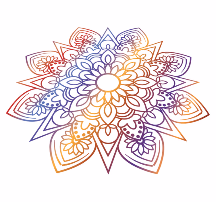 Vinylový koberec do spálne žiarivá ohnivá mandala - Tenstickers