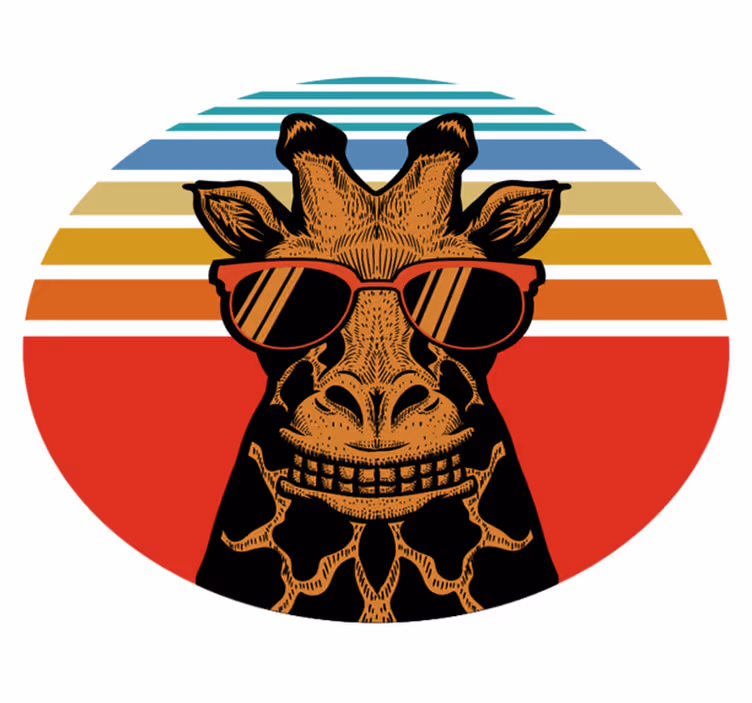 Vinylový koberec do spálne hipsterská žirafa - Tenstickers