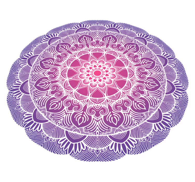 Vinylový koberec do spálne mandala fialovej kvetiny života - Tenstickers