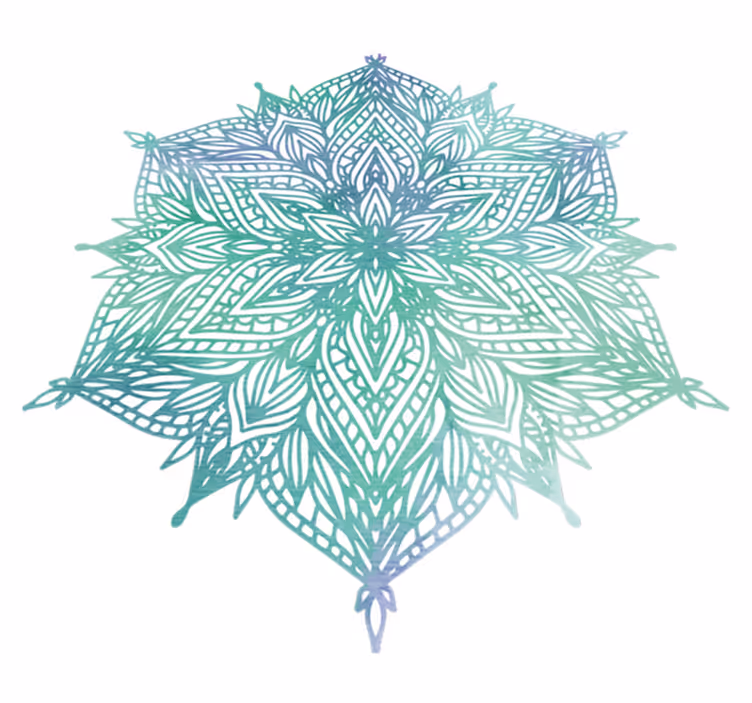 Vinylový koberec do spálne tyrkysová mandala - Tenstickers