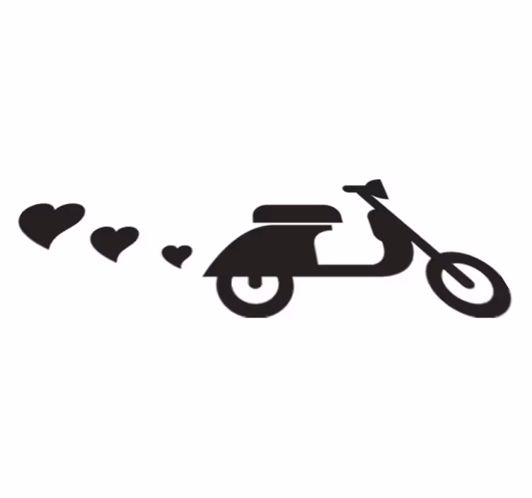 Vinylový koberec do spálne motorky a srdcia - Tenstickers