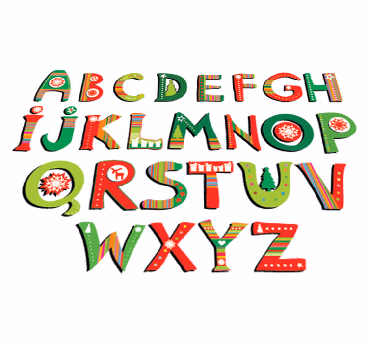 Detský vinylový koberec zelenočervená abeceda - Tenstickers