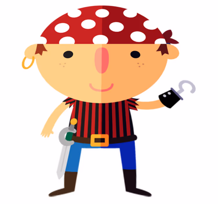 Detský vinylový koberec s pirátskou ilustráciou - Tenstickers