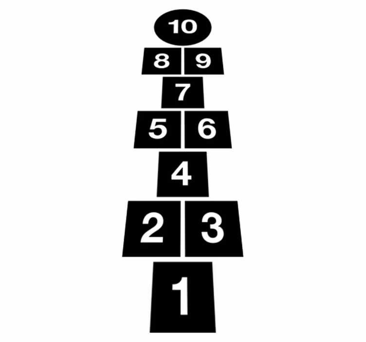 Detský vinylový hry skákacie štvorce - Tenstickers